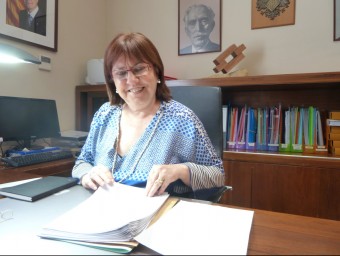 Rosa Maria Perelló, alcaldessa de Tàrrega, al seu despatx de l'ajuntament targarí E.P
