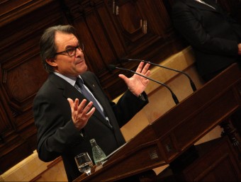 El president de la Generalitat en funcions, Artur Mas, durant el discurs d'investidura ACN