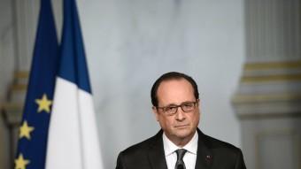 François Hollande, president de França, durant la seva compareixença aquest dissabte