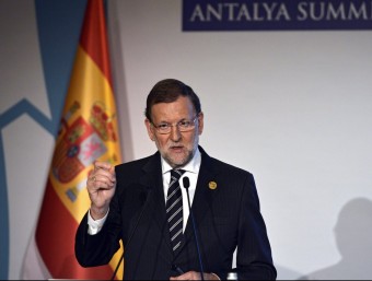Rajoy, durant la roda de premsa d'aquest dilluns des de Turquia EFE