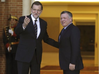 El president espanyol, Mariano Rajoy, va rebre ahir a La Moncloa el rei Abdalá de Jordània EFE