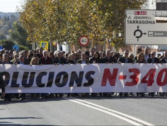 Manifestació a l'Arboç per exigir la gratuïtat de l'AP-7 JOSÉ CARLOS LEÓN