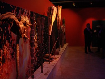 Algunes de les torxes, les grans protagonistes de les falles, que es poden veure en l'exposició del Museu d'Història de Catalunya PAU CORTINA / ACN