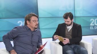 Xavier Domènech (En Comú Podem) i Gabriel Rufián (ERC) en el debat electoral a 8TV JOSEP LOSADA