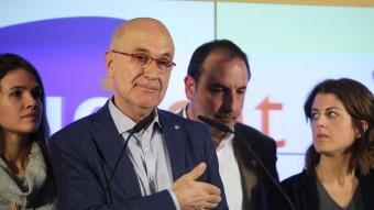 El candidat d'Unió,Josep Antoni Duran i Lleida, va comparèixer a la seu d'Unió per valorar els resultats dels comicis. ELISABETH MAGRE