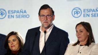 El líder del PP, Mariano Rajoy, aquest diumenge a la seu del partit, a Madrid EFE