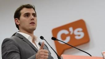 Albert Rivera va comparèixer ahir a la seu madrilenya de Ciutadans per analitzar el resultat electoral del 20-D JAVIER SORIANO / AFP