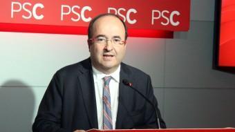 El primer secretari del PSC, Miquel Iceta, aquest dimarts a la seu del partit ACN