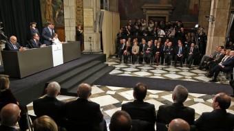 Acte de presa de possessió del president Carles Puigdemont, abans d'ahir, al Palau de la Generalitat. JUANMA RAMOS