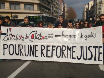 Manifestació del professorat de català al centre de Perpinyà NATXO VALENZUELA