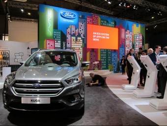 Un Ford Kuga a l'estand de l'empresa automobilística nord-americana, ahir al Mobile World Congress EP