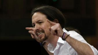 Pablo Iglesias durant la seva intervenció al Congrés dels Diputats EFE