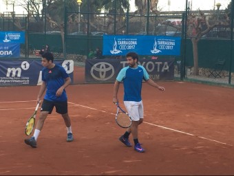 Jaume Munar i Marc López, durant el partit que van guanyar dimarts CT TARRAGONA