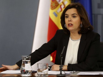 La portaveu del govern espanyol, Soraya Sáenz de Santamaría, aquest divendres a La Moncloa EFE
