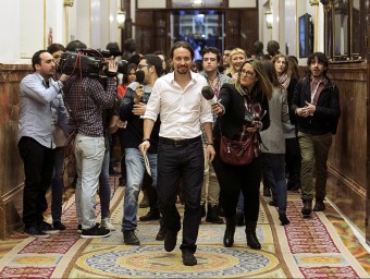 El líder de Podem, Pablo Iglesias, dimecres passat al Congrés EFE
