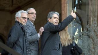 El diputat de DL Francesc Homs, acompanyat del també diputat Santiago Vidal en la seva compareixença dilluns passat al TSJC JOSEP LOSADA