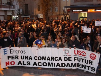 Una protesta dels treballadors d'Ercros de Flix contra l'ERO presentat el 2013. ACN