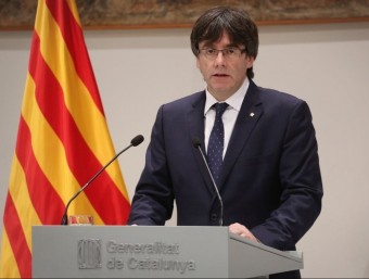 Puigdemont, durant la compareixença d'aquest dimarts EUROPA PRESS