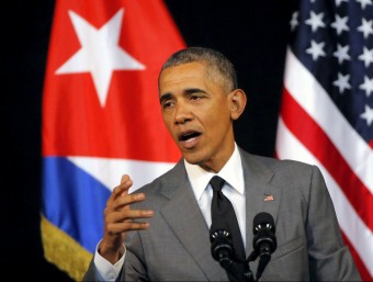Obama, durant el seu discurs al poble cubà al Gran Teatre Alicia Alonso de l'Havana REUTERS