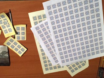 Detall de paper moneda falsificat en laboratori desmantellat a Olesa de Montserrat ACN