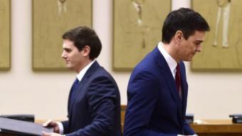 Albert Rivera, líder de Ciutadans, i Pedro Sánchez, del PSOE