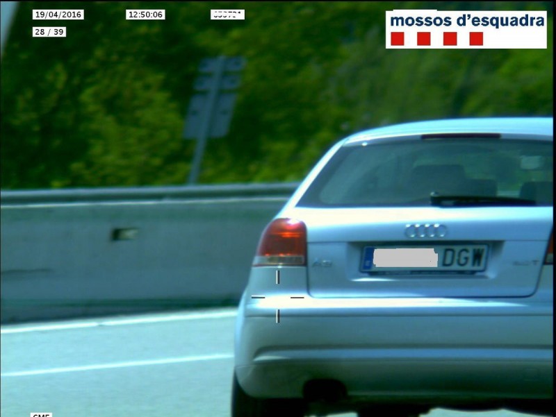 El conductor va ser aturat en un control de velocitat que els Mossos d'Esquadra van instaurar a l'AP-7, al seu pas per Sant Julià de Ramis. CME