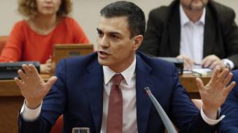 El secretari general del PSOE, Pedro Sánchez, reunit aquest dimecres amb el grup socialista al Congrés EFE