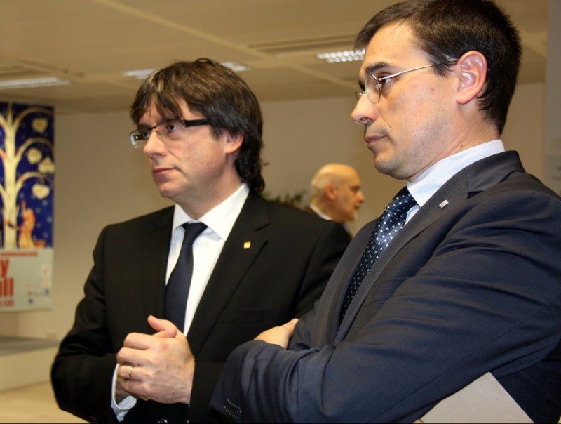 Carles Puigdemont i Amadeu Altafaj, ahir a Brussel·les on ahir el president va acabar el seu viatge oficial de tres dies ACN