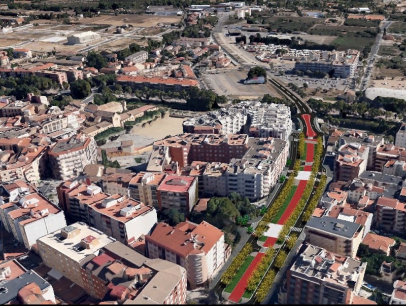 A la imatge, s'observa com quedarà la urbanització de l'espai després de la demolició del pont EL PUNT AVUI