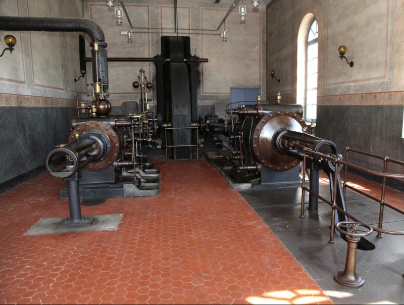 La vella màquina de vapor de la fàbrica tèxtil Burés d'Anglès, en una imatge de dilluns passat JOAN SABATER