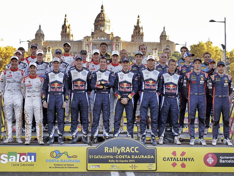 Els pilots de la categoria WRC, l'any passat, en el tram de Montjuïc. Aquest any encara n'hi haurà més @TWORLD