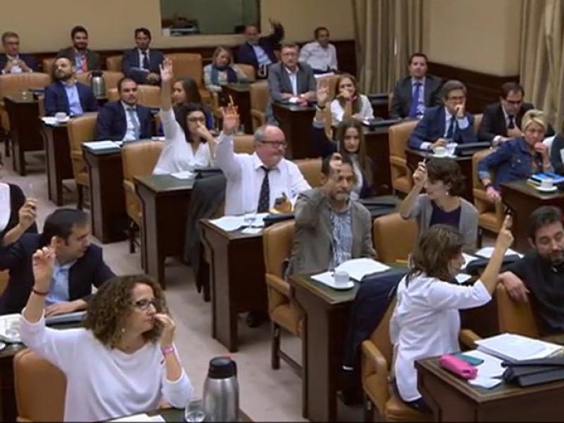 Un moment de la votació de la proposició no de llei, ahir a la comissió d'Energia. EPA