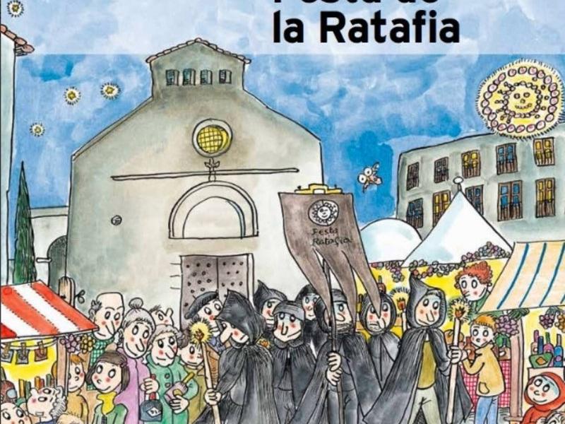 Una imatge de la portada del llibre sobre la ratafia amb il·lustracions de Pilarín Bayés CONFRARIA DE LA RATAFIA