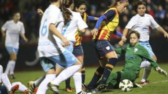 Una acció ofensiva de la selecció catalana en el partit disputat ahir contra Galícia ÀLEX GALLARDO / FCF