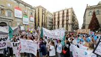 Concentració d’infermeres a la plaça Sant Jaume el desembre de l’any passat