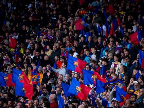 L’afició blaugrana, a Montjuïc