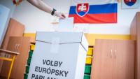 Una dona votant ahir en un col·legi a Bratislava (Eslovàquia)