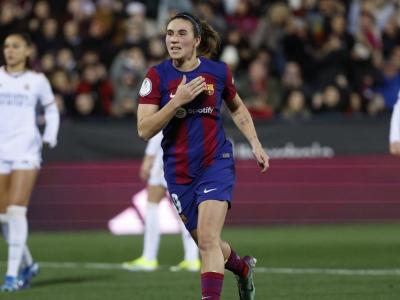 Mariona celebrant un gol contra el Madrid a les semifinals de Supercopa