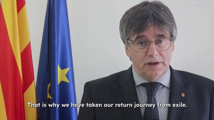 Captura d’imatge del vídeo del president Puigdemont