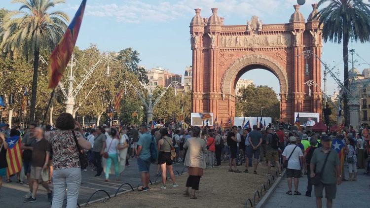 Els voltants de l’Arc de Triomf aquest matí