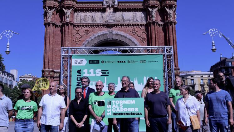 Les entitats independentistes van presentar plegades al juliol a l’Arc de Triomf la manifestació de la Diada