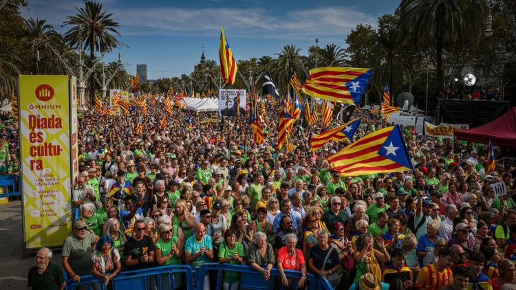 El passeig Lluís Companys ple de gom a gom a la manifestació de Barcelona