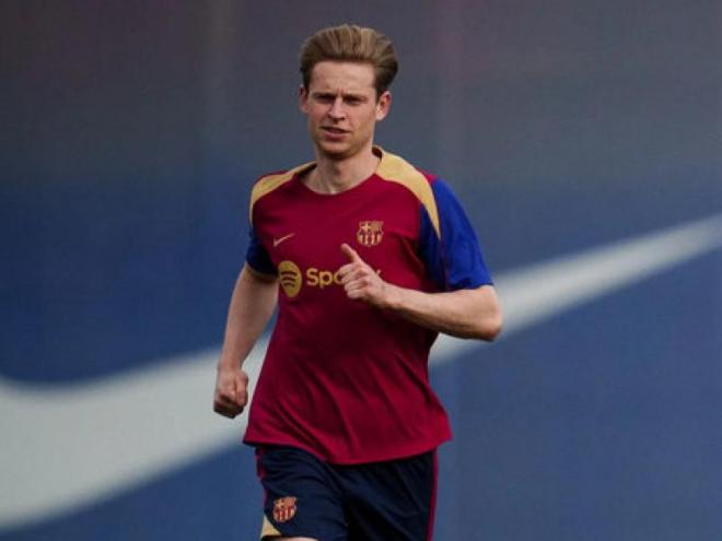 De Jong en un entrenament amb el Barça