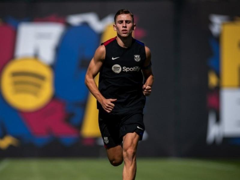 Fermín López en un entrenament