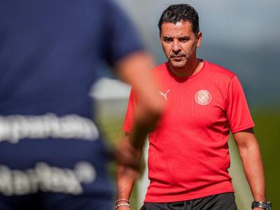 Míchel durant el darrer entrenament a la Massana